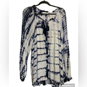 Long sleeve silver Metallica thread top size 2x